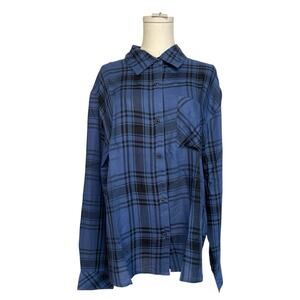 NWT WeWoreWhat x Revolve Boyfriend Plaid Shirt Womens Size Small/Medium Blue